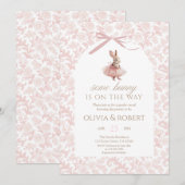 Invitation Pink Tutu Bunny Floral Baby Shower (Devant / Derrière)