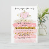 Invitation Pink Un peu Citrouille est sur le chemin Baby show (Debout devant)