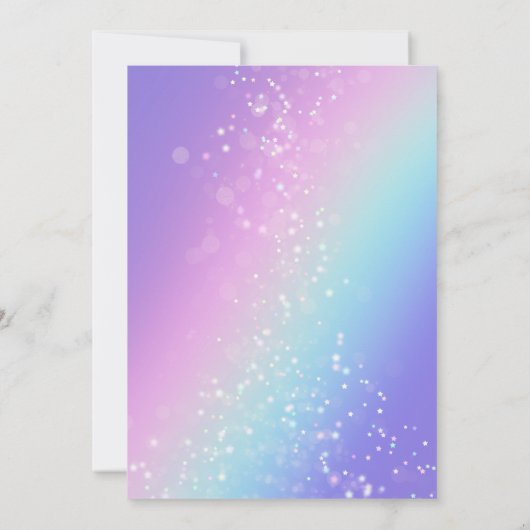 Invitation Pink Unicorn Ballerina Danse 4e fête d'anniversair (Dos)