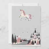 Invitation Pink Unicorn Castle fête d'anniversaire (Dos)