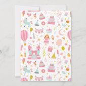 Invitation Pink Unicorn Parti Motif fille Anniversaire (Dos)