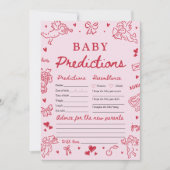 Invitation Pink Valentine Baby Predictions Baby Shower Game (Devant)
