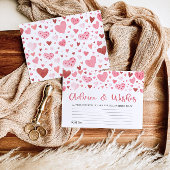 Invitation Pink Valentine Conseils et souhaits Baby shower Je