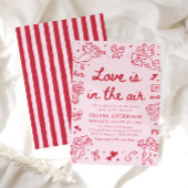 Invitation Pink Valentine Love is in the Air Bridal Shower