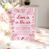 Invitation Pink Valentine Love is in the Air Bridal Shower