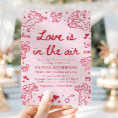 Invitation Pink Valentine Love is in the Air Bridal Shower