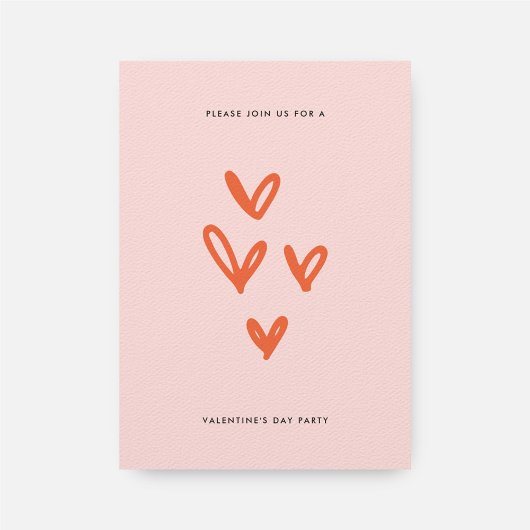 Invitation Pink Valentine's Day Hearts Fête
