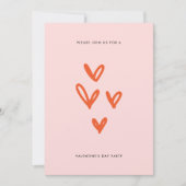 Invitation Pink Valentine's Day Hearts Fête (Devant)