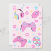 Invitation Pink Video Gamer Girl Birthday (Dos)