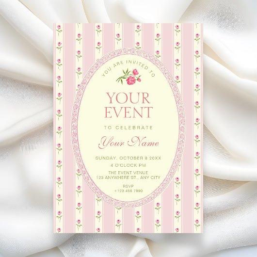 Invitation Pink vintage