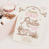 Invitation Pink Vintage Desert Premier Rodéo 1er Anniversaire