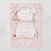 Invitation Pink Vintage Elegant Baby Shower (Devant)