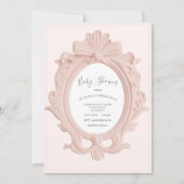 Invitation Pink Vintage Frame Baby Shower (Devant)