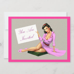 Invitation Pink Vintage Pin Up