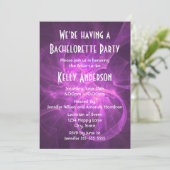 Invitation Pink violet Abstrait fractal Parti de Bachelorette (Debout devant)