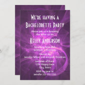 Invitation Pink violet Abstrait fractal Parti de Bachelorette (Devant / Derrière)