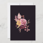 Invitation Pink violet Automne Floral Bridal Déjeuner (Dos)