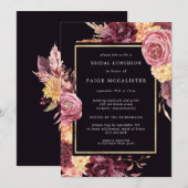 Invitation Pink violet Automne Floral Bridal Déjeuner (Devant / Derrière)