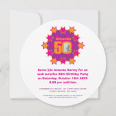 Invitation Pink violet orange étoile photo 50e anniversaire f (Dos)