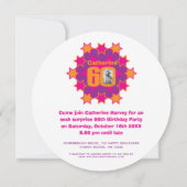 Invitation Pink violet orange étoile photo 60e anniversaire f (Dos)