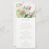 Invitation Pink Watercolor Floral Garden Wedding Menu Card (Devant)