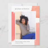 Invitation Pink Watercolor Graduation Party Photo (Devant)