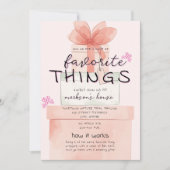 Invitation Pink Watercolor Holiday Favorite Things Party (Devant)