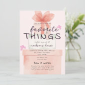Invitation Pink Watercolor Holiday Favorite Things Party (Debout devant)