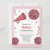 Invitation Pink Watercolor Kids Cheer Birthday Party (Devant)