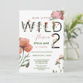 Invitation Pink Watercolor Little Poppies 2e anniversaire (Debout devant)