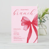 Invitation Pink Watercolor Valentine Galentine's Day Brunch (Debout devant)