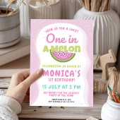 Invitation Pink Watermelon Thème Enfants 1ère fête d'annivers