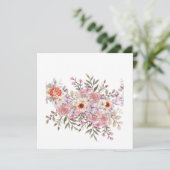Invitation Pink Wedding Bouquet (Debout devant)