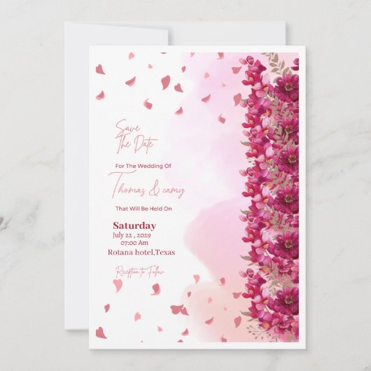 Invitation Pink weeding (Devant)