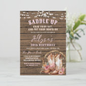 Invitation Pink Western Cowgirl Rustic N'importe quel âge Ann (Debout devant)