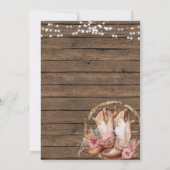 Invitation Pink Western Cowgirl Rustic N'importe quel âge Ann (Dos)