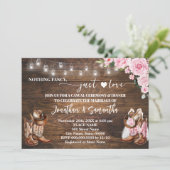 Invitation Pink Western Nothing Fancy Just Love Mariage (Debout devant)