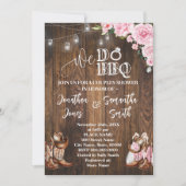 Invitation Pink Western Nous Faisons BBQ Pays Couples Douche (Devant)