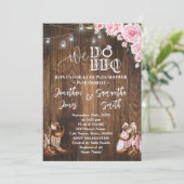 Invitation Pink Western Nous Faisons BBQ Pays Couples Douche (Debout devant)
