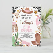 Invitation Pink Western Wild West 2ème anniversaire de Rodeo (Debout devant)