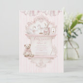 Invitation Pink Whimsical Elegant Baby Shower (Debout devant)