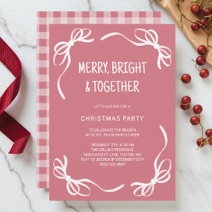 Invitation Pink Whimsical Main dessinée Amis Noël fête