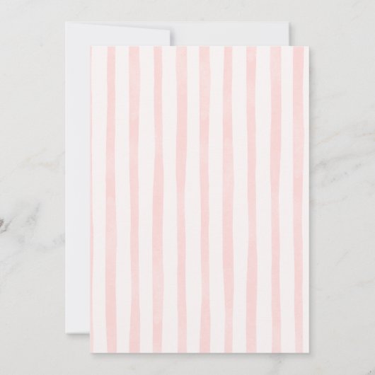Invitation Pink Whimsical Stripes Citrouille Anniversaire com (Dos)
