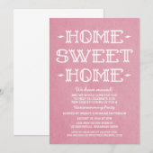 Invitation Pink Whimsical Sweet Accueil Fête de réchauffement (Devant / Derrière)