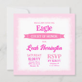 Invitation Pink & White Eagle Court of Honor Party (Devant)