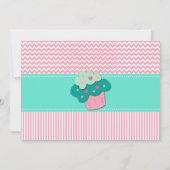 Invitation Pink & White Girls Cupcake Blackboard 1er annivers (Dos)