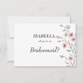 Invitation Pink white mint lilac spring flower Bridesmaid (Devant)