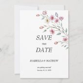Invitation Pink white mint lilac spring flower Save the Date (Devant)
