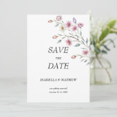 Invitation Pink white mint lilac spring flower Save the Date (Debout devant)