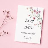 Invitation Pink white mint lilac spring flower Save the Date